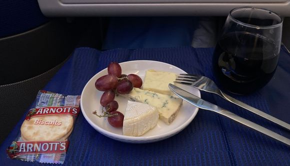 So much better than the cheese departing SFO. FA also offered one of the other desserts, and lots of these cheese plates were available all flight as snacks