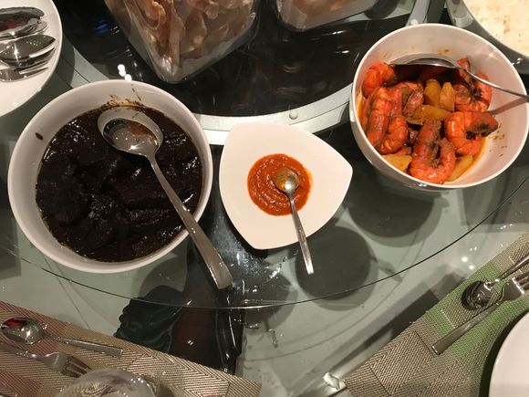 Beef rawan , sambal , prawns 