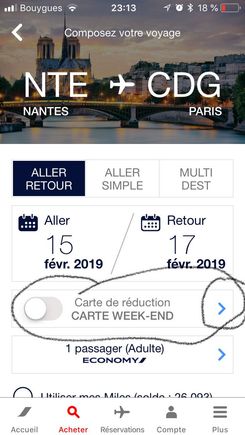 Route ans dates need to be selected first