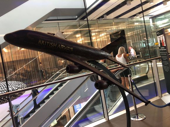 The all chocolate A380 outside the F lounge 