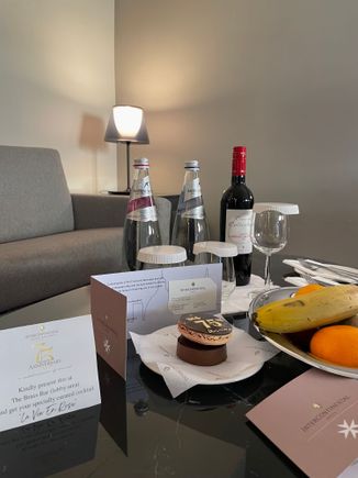 Nice 75th annniversary cake and coupon for free 75th anniversary cocktail 