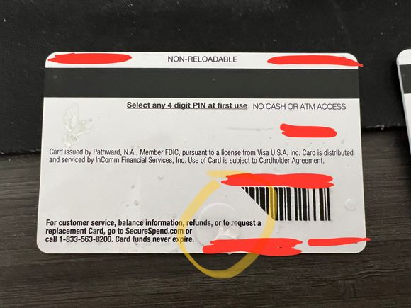 TAMPERED - Missing front adhesive and only has one on back