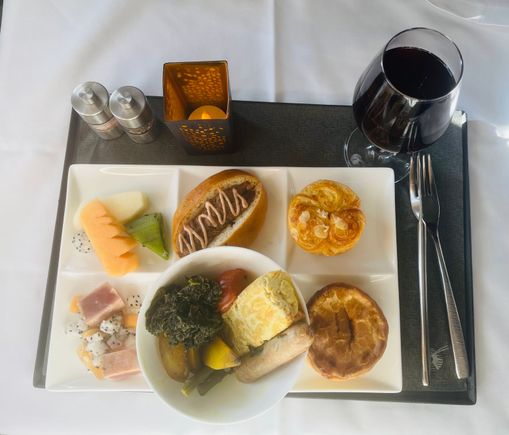 Brunch platter to follow - this was fine, probably would have worked better with fewer items or smaller portions (the brioche and Danish pastry were similar in taste). The tuna tataki and the fresh fruit were for me the best components, the rest was unremarkable