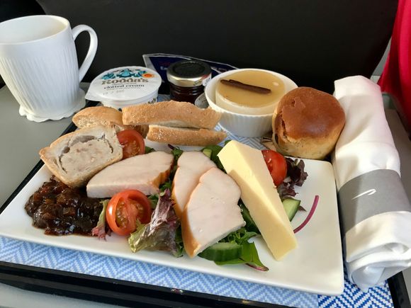 Ploughman’s, scone, spiced pear bavarois 