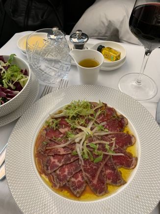 Beef tataki with ponzu dressing. Quite tasty. 