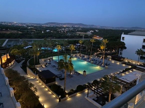 Pool/grounds view from the suite balcony