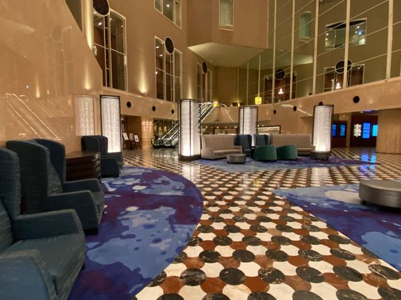 Lobby area around 5pm