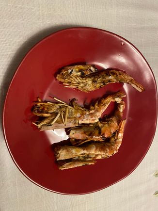 Grilled prawns from Argentina 