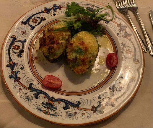 Baked Alaskan crab in avocado - heavenly 