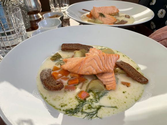 Salmon soup at Kämp Brasserie