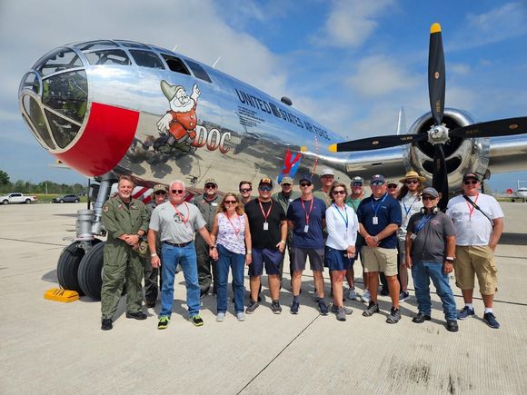 Group photo of the flight crew and passengers of “Doc 72”