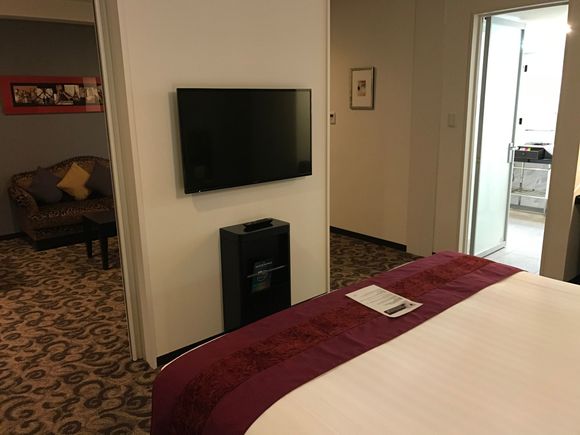 Sliding doors can close off bedroom 