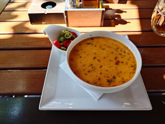 The tárkonyos erdélyi csorba was an amazing combination of savory and sour, with pork, tarragon, sour cream and egg, not to mention a generous portion of “csípős”.