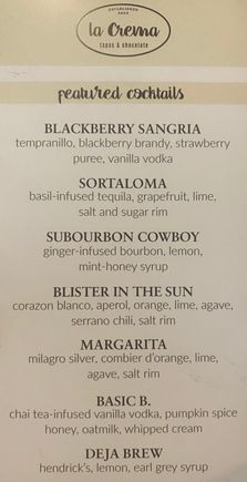 Cocktail Menu