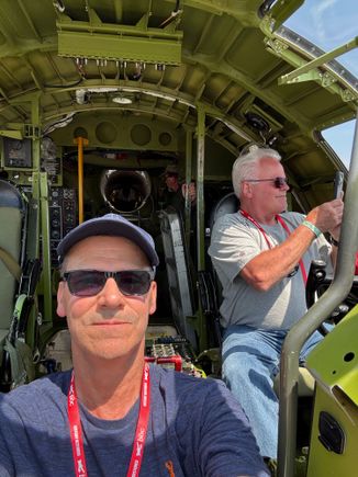 Sat in the Bombardier’s seat with another passenger in the Captain’s seat