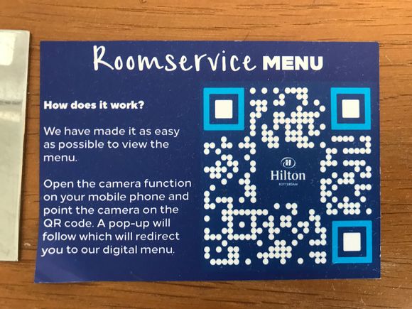Roomservice menu by QR code