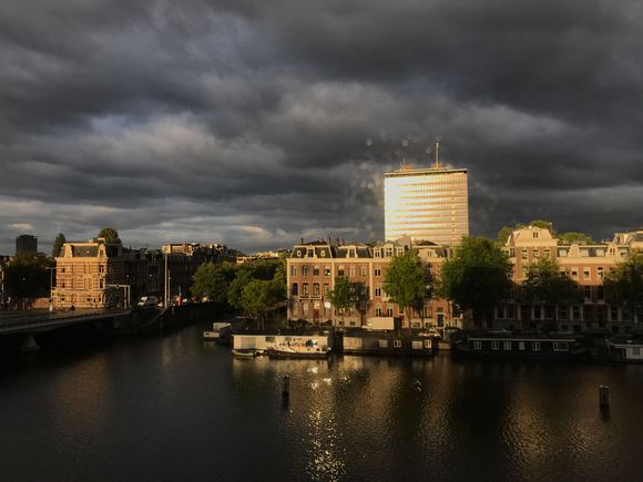 View of the living room and desk 