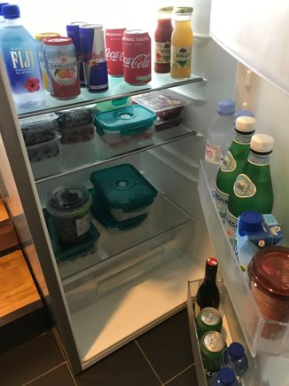 Fridge as in minibar - sorry has our fruit purchases in it too :)