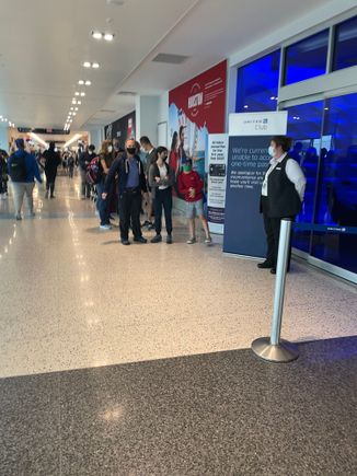 Lining up to get into the IAH C1 UC on Saturday morning 