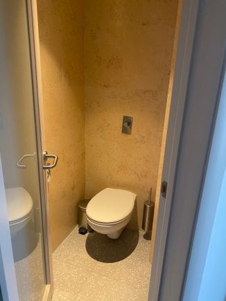 There is a separate toilet (without a sink, which I thought was a design flaw).
