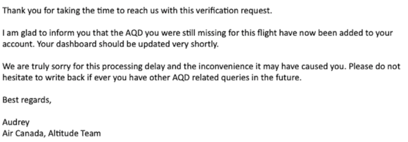 email from Audrey