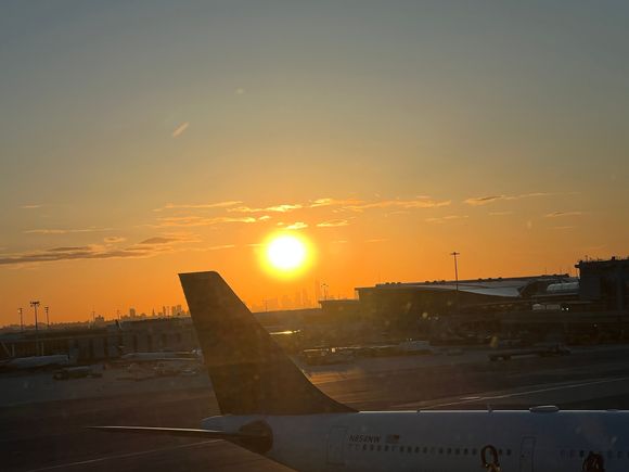 Sun setting.
