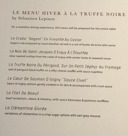 The menu 