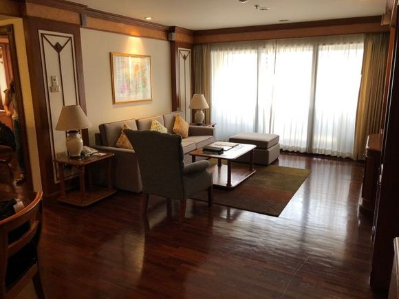 The lounge of our hotel suite.