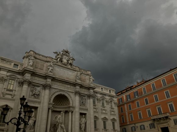 Storm brewing at the Trevi Fountain 