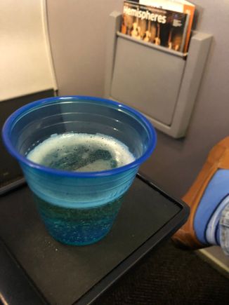 
PDB is back with United - in plastic, but Sparkling Wine was an option. Yes please. 
