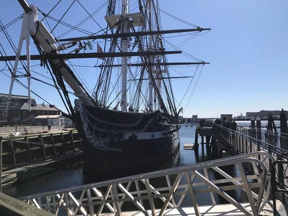 USS Constitution. Sailors on board said that the only original wood from when the ship was first built is the keel.