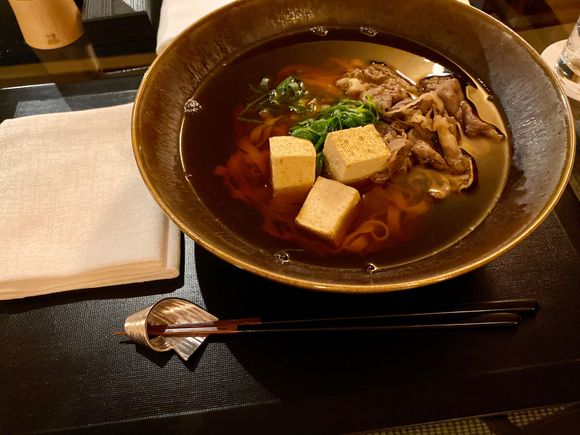 Late night menu - beef udon noodles