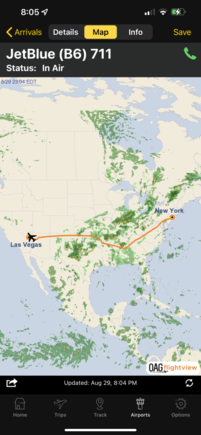 This flight went out of the way to avoid the storms 