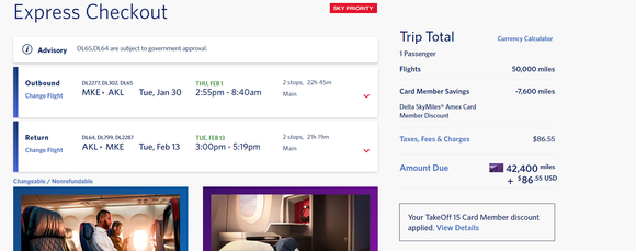 2 stops since from MKE.  Direct from LAX, one-stop from many other cities.