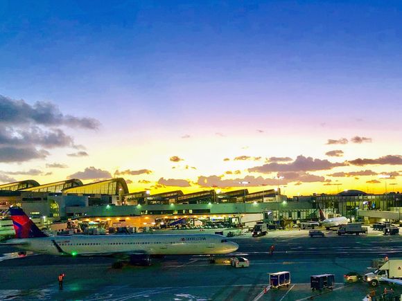 LAX At Sunset from Terminal 2 Sky Club