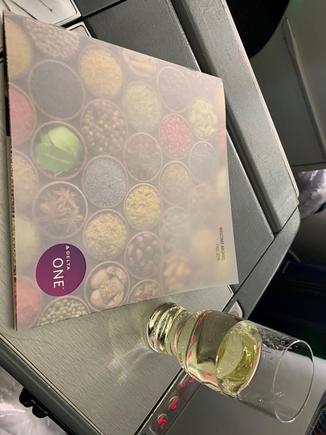 Menu for flight to Paris