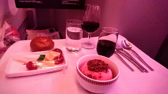 Strawberry sorbet and cheese... plus a glass of Rioja, Pedro Ximenez Nectar...  