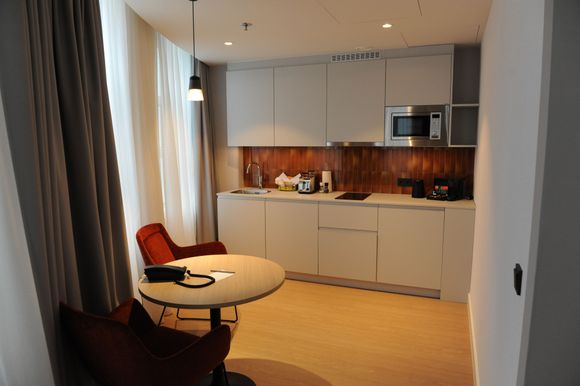 Kitchen was functional and came with everything you'd need to make a simple meal. Alas, I only used it to make some tea.