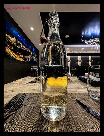 A whole bottle of sparkling water