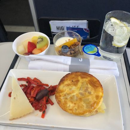 
Band 1 Brunch, June 2019 : Tortilla served warm with peppers and a slice of manchego-style cheese. 

Decent but nothing special, tortilla was a bit lacking in flavour. Alternative was a smoked salmon plate. 