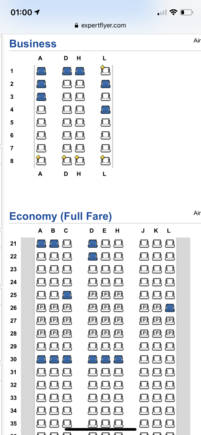 Expert Flyer seat map