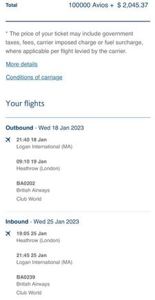BOS-LHR-BOS from a US account