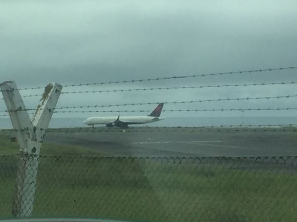 Better pic from the road outside the rental car exit- You can see the crinkling in person.  To be quite honest, and I’m no expert by any means, but I would be surprised if this bird can be fixed.  

There is also chatter of DL possibly cutting this route next year.  I hope not, because DL is way better than Azores Air.  Perhaps make it 3x weekly, but please don’t cut it out.  Sao Miguel is amazing!
