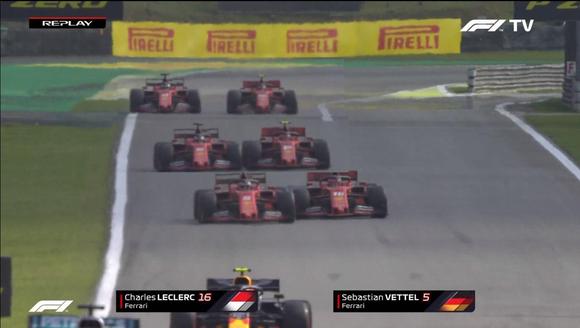 OK having seen this on twitter Leclerc has given Seb enough room. Sebs "drifting" across is it not the natural camber of the track taking him that way? Albion in front seems to take a similar line. I've not studied the full race footage to see if that's the natural line.
