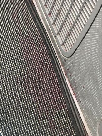 Red wine stains on walls and carpet