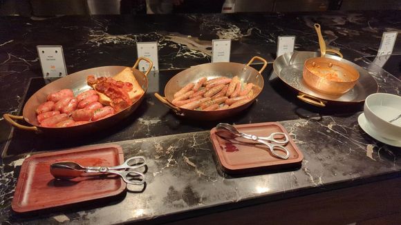 bacon, sausage, baked beans
