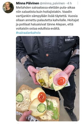 Helsinki university hospital canteen sandwich