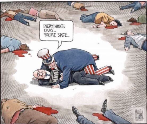 "Mental illness and hatred pull the trigger - Not the gun" Trump says. 