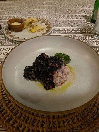 Ceviche with chips.
