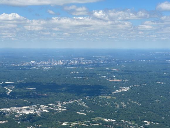 Downtown Atlanta ad we approach 26R at ATL. 